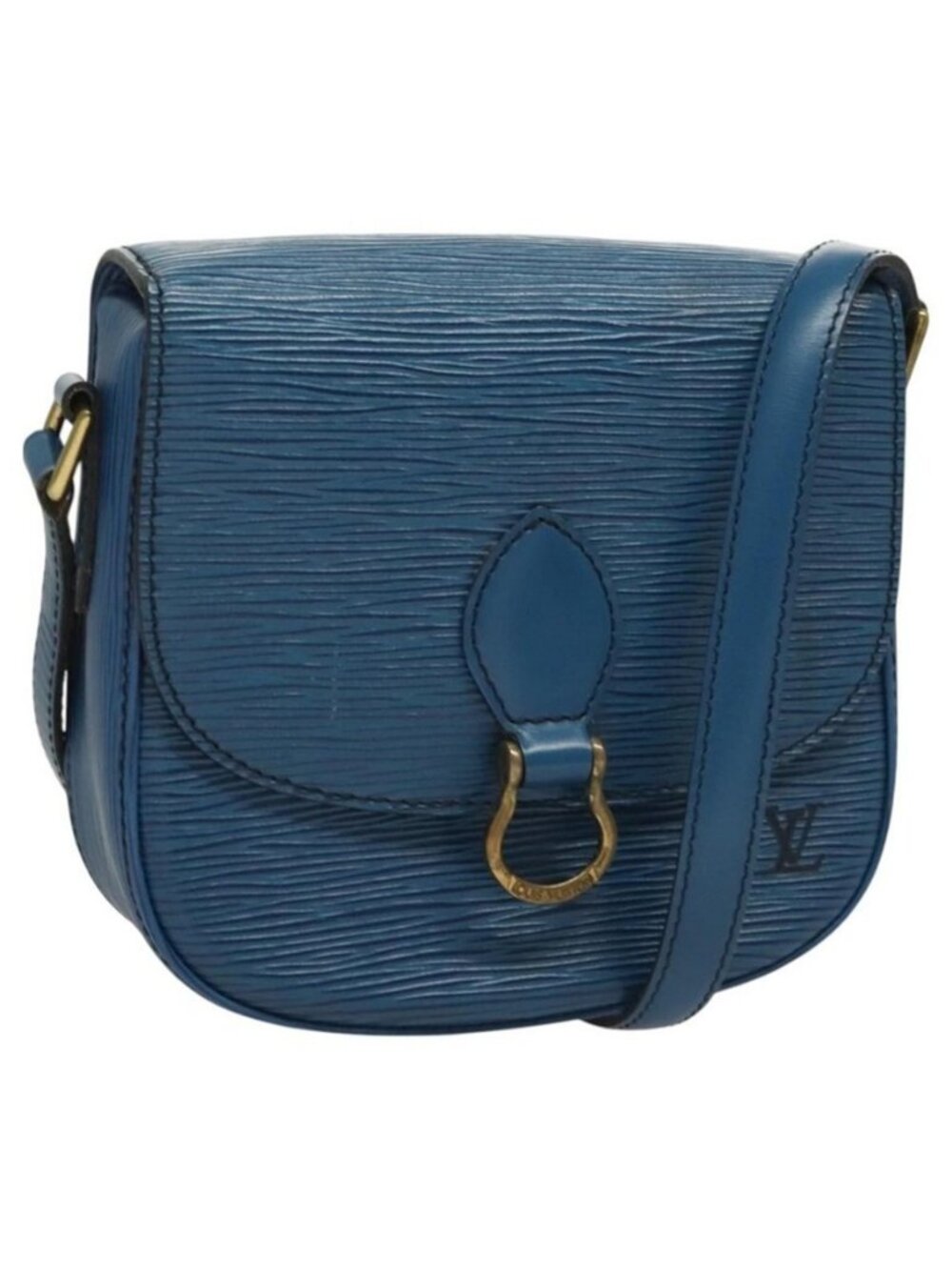 Authentic LOUIS VUITTON Epi Saint Cloud PM Shoulder Bag Blue M52195 LV